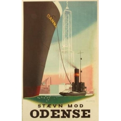  Aage RasmussenデザインのOdense(オーデンセ)ポスター (リプリント) オーデンセ港