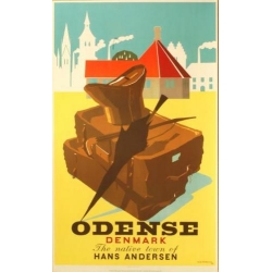  Aage RasmussenデザインのOdense(オーデンセ)ポスター (リプリント) アンデルセンの出身地