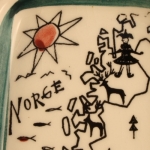 Stavangerflint/スタヴァンゲルフリント ノルウェー地図イラスト小皿 Norge